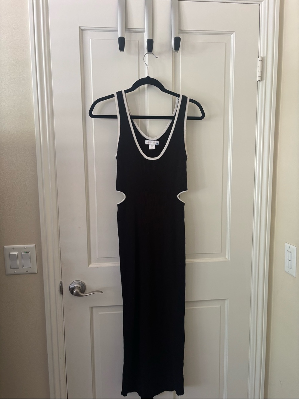 House of Harlow 1960 Black Maxi Dress with White Trim